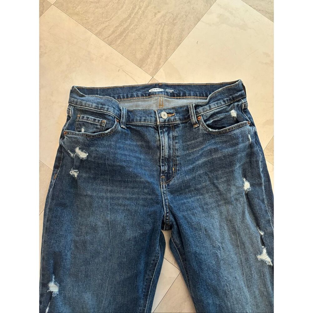 Old Navy Mid Rise Boyfriend Size 8 Dark Wash Women Jeans - Picture 4 of 6